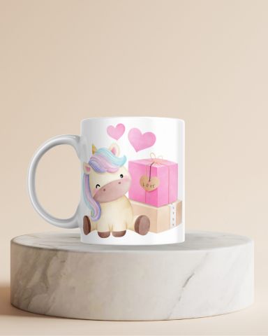 Unicorn Baskılı Hediyelik Seramik 350 Ml Kupa Bardak