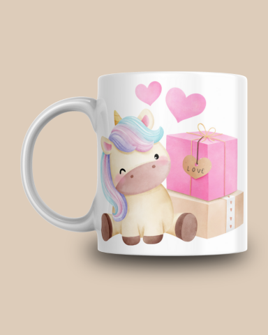 Unicorn Baskılı Hediyelik Seramik 350 Ml Kupa Bardak