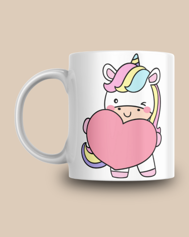 Unicorn Baskılı Hediyelik Seramik 350 Ml Kupa Bardak