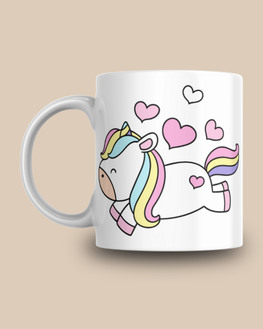 Unicorn Baskılı Hediyelik Seramik 350 Ml Kupa Bardak