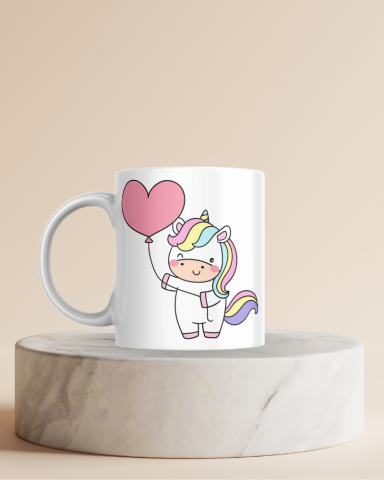 Unicorn Baskılı Hediyelik Seramik 350 Ml Kupa Bardak