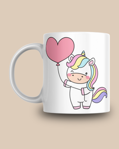 Unicorn Baskılı Hediyelik Seramik 350 Ml Kupa Bardak