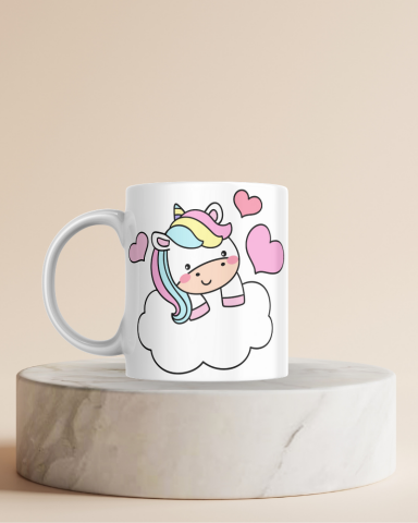 Unicorn Baskılı Hediyelik Seramik 350 Ml Kupa Bardak