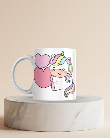 Unicorn Baskılı Hediyelik Seramik 350 Ml Kupa Bardak