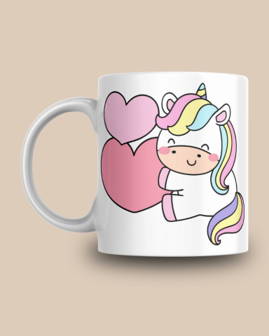 Unicorn Baskılı Hediyelik Seramik 350 Ml Kupa Bardak