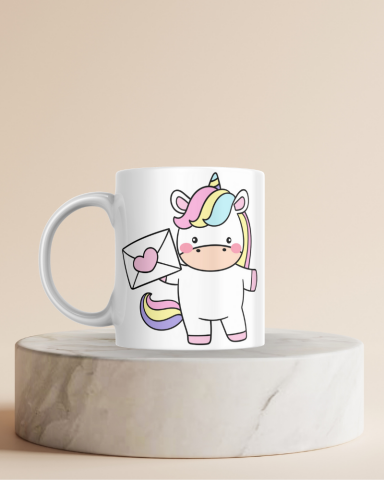 Unicorn Baskılı Hediyelik Seramik 350 Ml Kupa Bardak