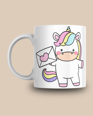 Unicorn Baskılı Hediyelik Seramik 350 Ml Kupa Bardak