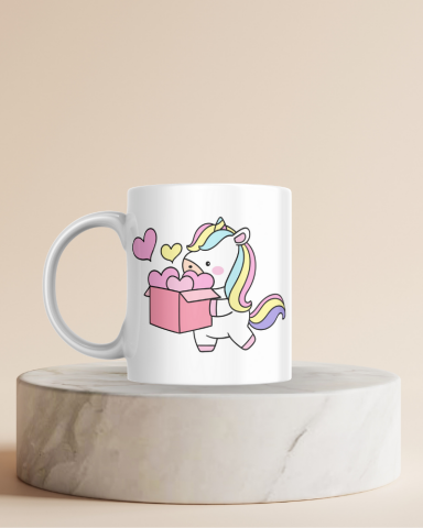Unicorn Baskılı Hediyelik Seramik 350 Ml Kupa Bardak