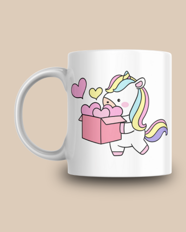 Unicorn Baskılı Hediyelik Seramik 350 Ml Kupa Bardak