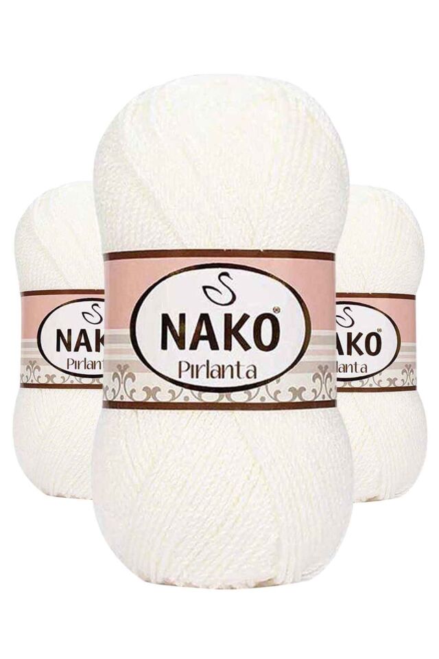 3 Adet Pırlanta Amigurumi El Örgü İpi Yünü Beyaz 208
