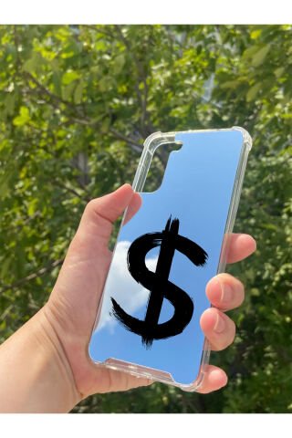 Samsung S21 Plus Uyumlu Aynalı Dolar Desenli Darbe Kamera Korumalı Silikon Telefon Kılıfı