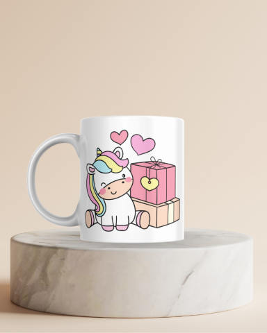 Unicorn Baskılı Hediyelik Seramik 350 Ml Kupa Bardak