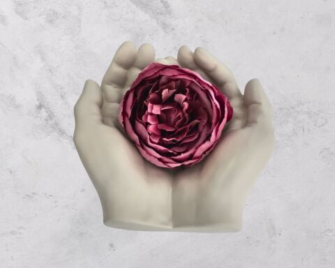 Avuç İçi El Sanatı Dekoratif Tabak 15x15 cm Bej