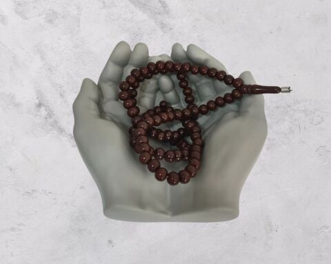 Avuç İçi El Sanatı Dekoratif Tabak 15x15 cm Gri