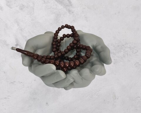 Avuç İçi El Sanatı Dekoratif Tabak 15x15 cm Gri