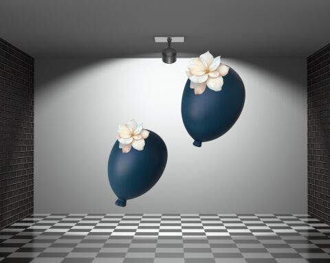 Duvar Dekorasyon Balon Bahçe 1 Büyük 1 Küçük Boy 2’li Freshco Mavi