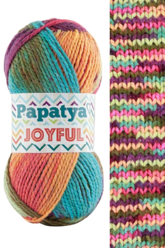 5 Adet Joyful Ekose Battaniye Ceket Panço İpi Yünü Renk no:22