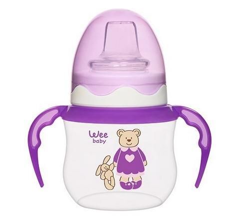 Wee Baby Akıtmaz Kulplu PP Bardak 125 ml - Mor