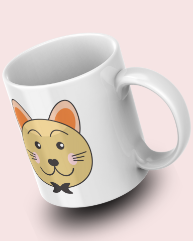 Sevimli Minimalist Hayvan Karikatürlü Tasarım Seramik 350 Ml Kupa Bardak