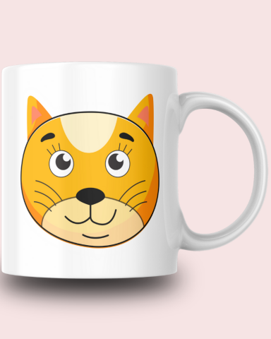 Sevimli Minimalist Hayvan Karikatürlü Tasarım Seramik 350 Ml Kupa Bardak