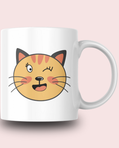 Sevimli Minimalist Hayvan Karikatürlü Tasarım Seramik 350 Ml Kupa Bardak