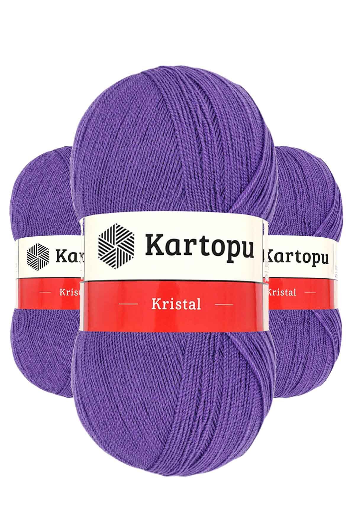 3 Adet Kristal Çift Katlı El Örgü Lif İpi Açık Mor K703