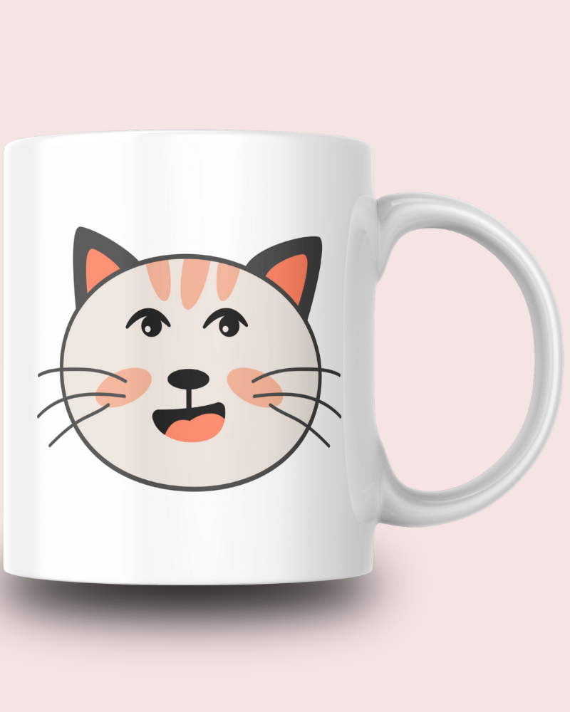 Sevimli Minimalist Hayvan Karikatürlü Tasarım Seramik 350 Ml Kupa Bardak