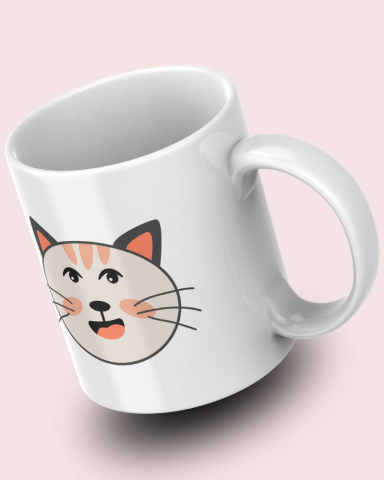 Sevimli Minimalist Hayvan Karikatürlü Tasarım Seramik 350 Ml Kupa Bardak