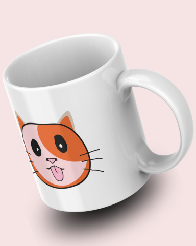 Sevimli Minimalist Hayvan Karikatürlü Tasarım Seramik 350 Ml Kupa Bardak