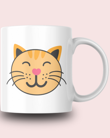 Sevimli Minimalist Hayvan Karikatürlü Tasarım Seramik 350 Ml Kupa Bardak