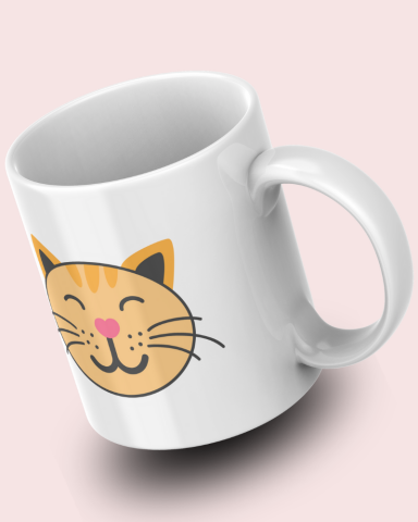 Sevimli Minimalist Hayvan Karikatürlü Tasarım Seramik 350 Ml Kupa Bardak