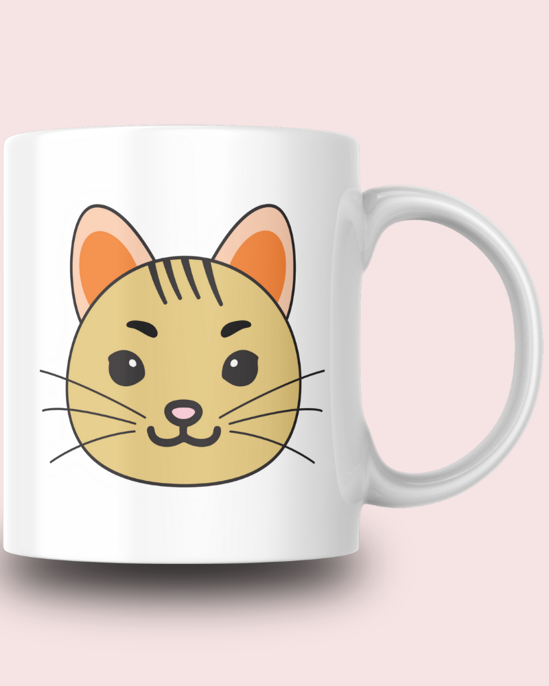 Sevimli Minimalist Hayvan Karikatürlü Tasarım Seramik 350 Ml Kupa Bardak