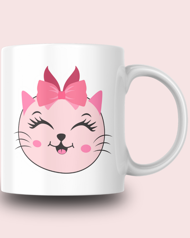 Sevimli Minimalist Hayvan Karikatürlü Tasarım Seramik 350 Ml Kupa Bardak