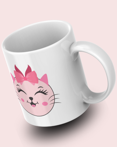 Sevimli Minimalist Hayvan Karikatürlü Tasarım Seramik 350 Ml Kupa Bardak