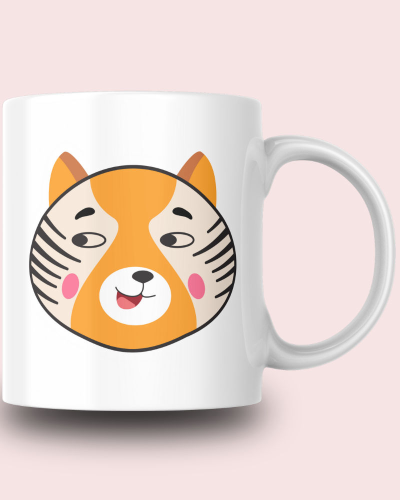 Sevimli Minimalist Hayvan Karikatürlü Tasarım Seramik 350 Ml Kupa Bardak