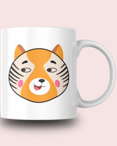 Sevimli Minimalist Hayvan Karikatürlü Tasarım Seramik 350 Ml Kupa Bardak