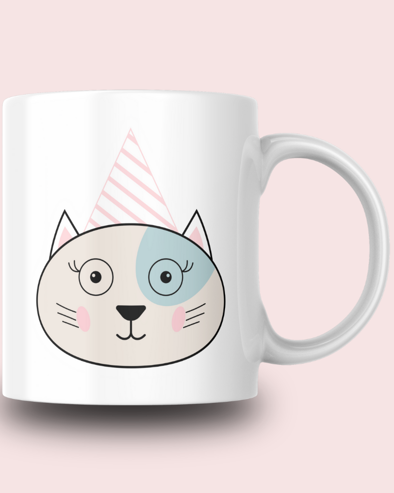 Sevimli Minimalist Hayvan Karikatürlü Tasarım Seramik 350 Ml Kupa Bardak