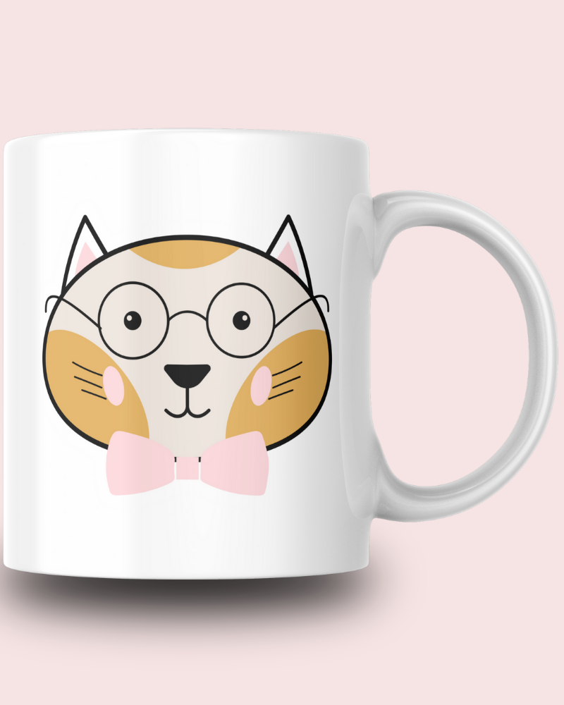 Sevimli Minimalist Hayvan Karikatürlü Tasarım Seramik 350 Ml Kupa Bardak