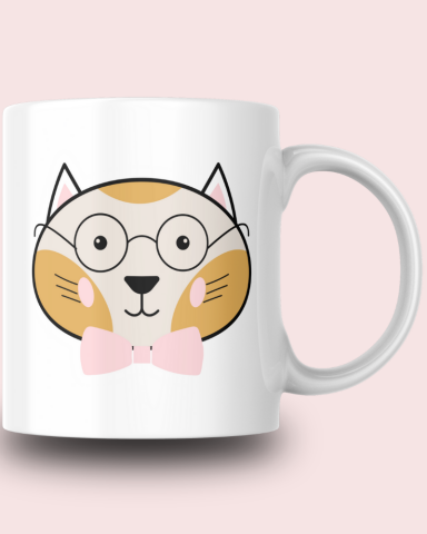 Sevimli Minimalist Hayvan Karikatürlü Tasarım Seramik 350 Ml Kupa Bardak