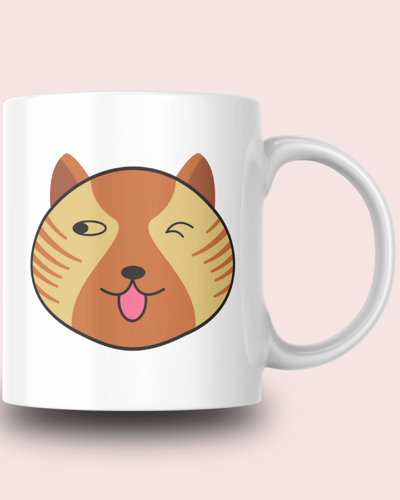 Sevimli Minimalist Hayvan Karikatürlü Tasarım Seramik 350 Ml Kupa Bardak