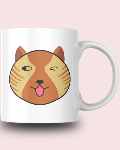 Sevimli Minimalist Hayvan Karikatürlü Tasarım Seramik 350 Ml Kupa Bardak