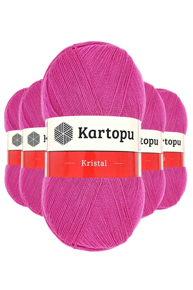 5 Adet Kristal Çift Katlı El Örgü Lif İpi Fuşya K440