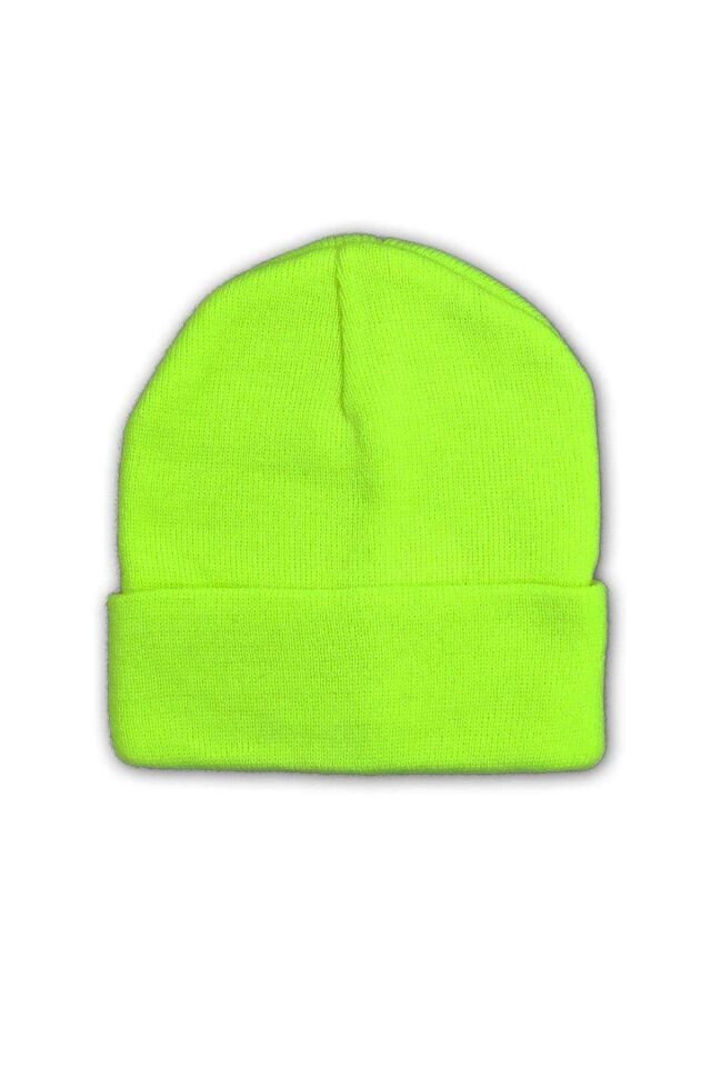 2 adet Unisex Basic Düz Bere Gri Neon
