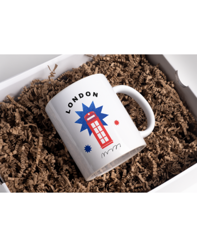 London Telefon Kulübesi Tasarım Seramik 350 Ml Kupa Bardak