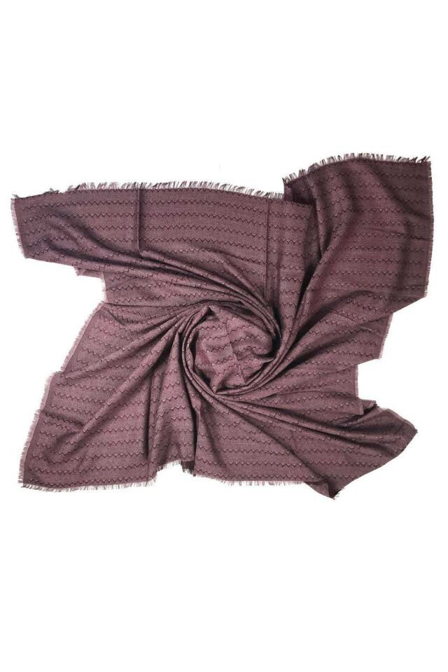 2 Adet Kadın Pamuklı Yün Eşarp Bordo Haki 100x100