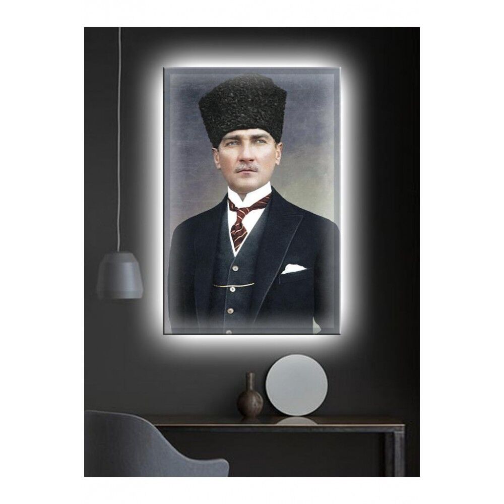 Kanvas Tablo Atatürk (Ofis İşyeriSalon) Led Işıklı - 70 x 100 cm