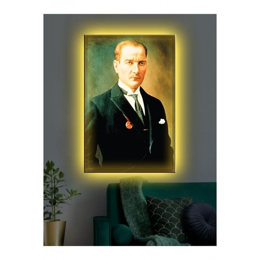 Kanvas Tablo Atatürk Su (EvOfisHediyelik) Led Işıklı - 70 x 100 cm