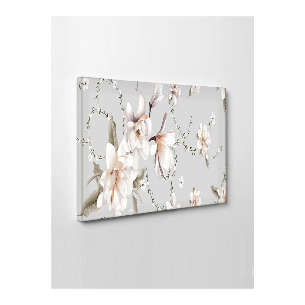 Kanvas Tablo Beyaz Çiçek (Yatak Odası Su) Led Işıklı - 70 x 100 cm