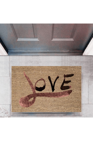 Kapı Önü Paspası Dekoratif Dijital Baskı Love P-2319