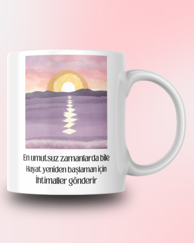 Motivasyon Yazılı Tasarım Seramik 350 Ml Kupa Bardak